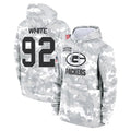 Johmsee GB.Packers #92 Reggie White Player Camo Salute To Service Hoodies Game Stitched Jerseys