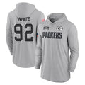 Johmsee GB.Packers #92 Reggie White Player Gray Hoodies Game Stitched Jerseys