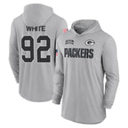 Johmsee GB.Packers #92 Reggie White Player Gray Hoodies Game Stitched Jerseys