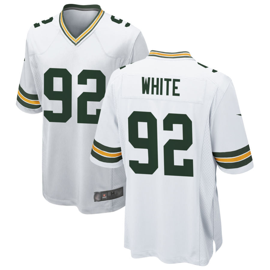 Johmsee GB.Packers #92 Reggie White Player White Home Game Stitched Jersey