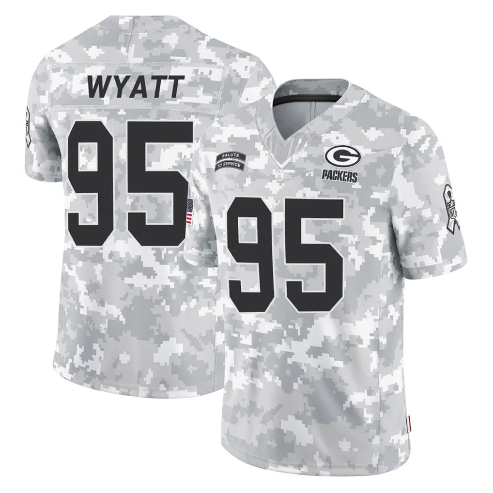 Johmsee GB.Packers #95 Devonte Wyatt Player Arctic Camo Salute To Service Limited Stitched Jerseys
