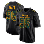 Johmsee GB.Packers #95 Devonte Wyatt Player Black Fashion Home Game Stitched Jerseys