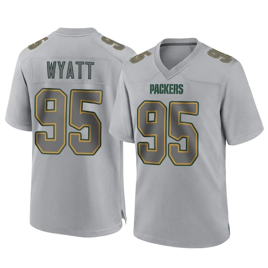 Johmsee GB.Packers #95 Devonte Wyatt Player Gray Atmosphere Fashion Home Game Stitched Jerseys