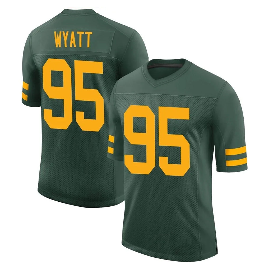 Johmsee GB.Packers #95 Devonte Wyatt Player Green Alternate Vapor Home Game Stitched Jerseys