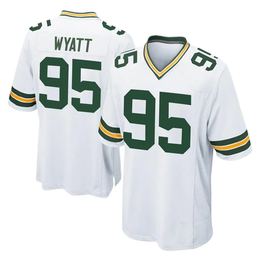 Johmsee GB.Packers #95 Devonte Wyatt Player White Home Game Stitched Jerseys