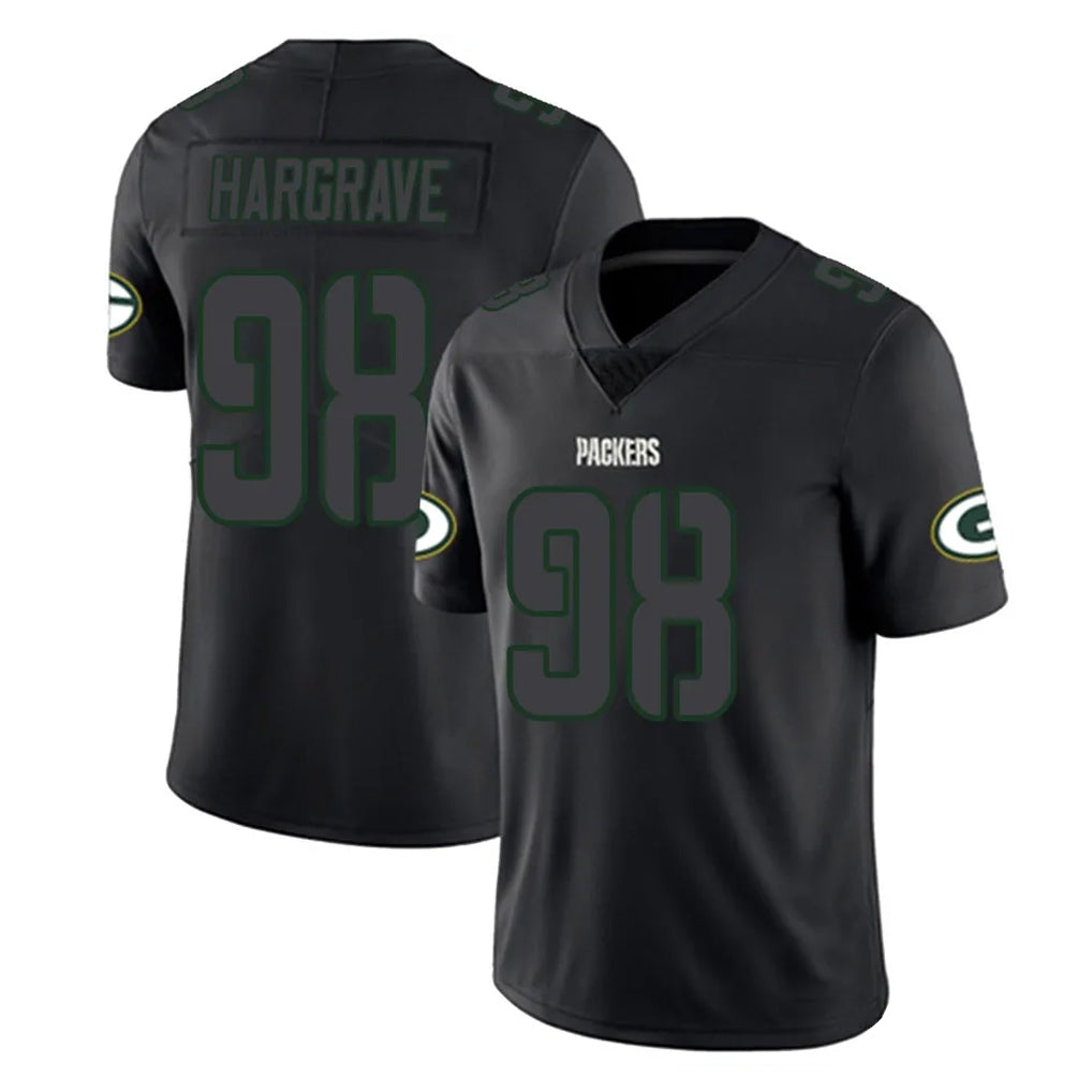 Johmsee GB.Packers #98 Javon Hargrave Player Black Impact Limited Home Game Stitched Jerseys