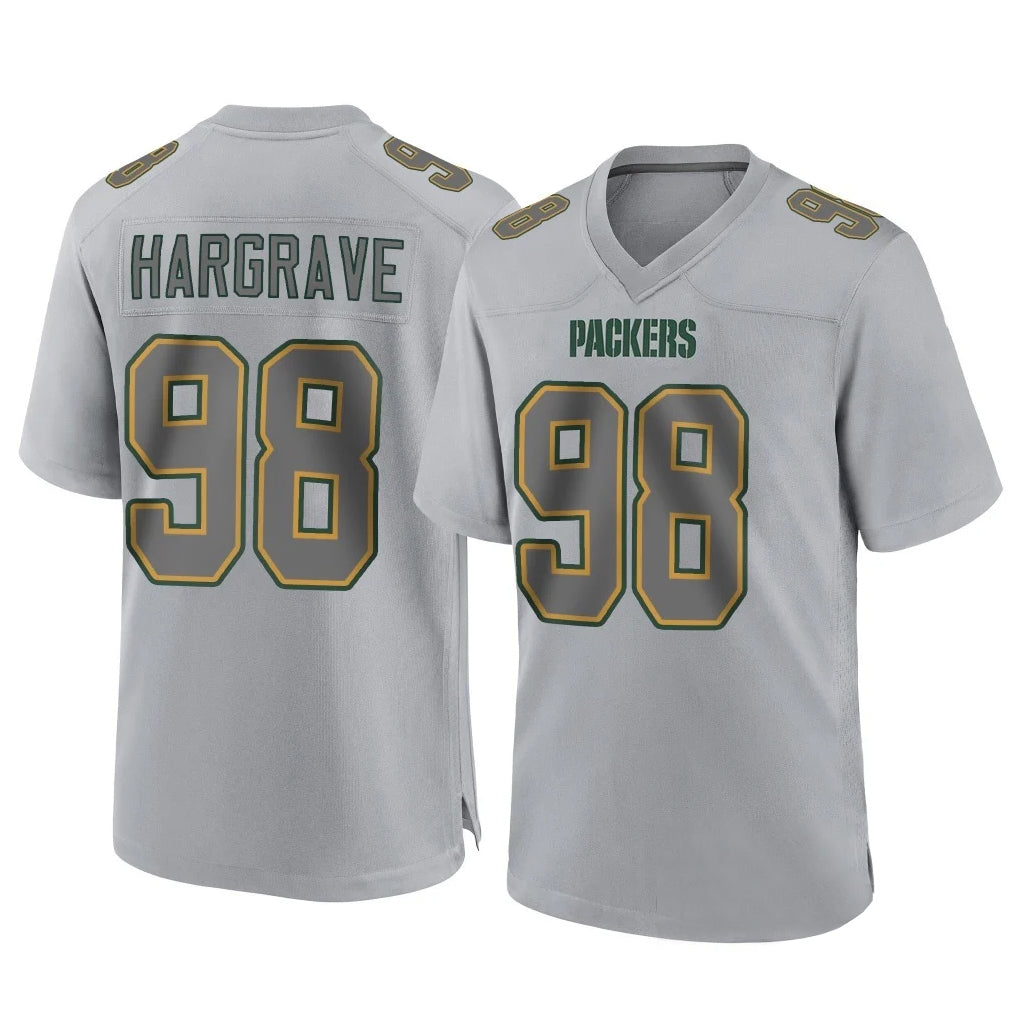 Johmsee GB.Packers #98 Javon Hargrave Player Gray Atmosphere Fashion Home Game Stitched Jerseys