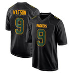 Johmsee GB.Packers #9 Christian Watson Player Black Fashion Home Game Stitched Jerseys