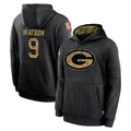 Johmsee GB.Packers #9 Christian Watson Player Black Salute to Service Hoodies Limited Game Stitched Jerseys