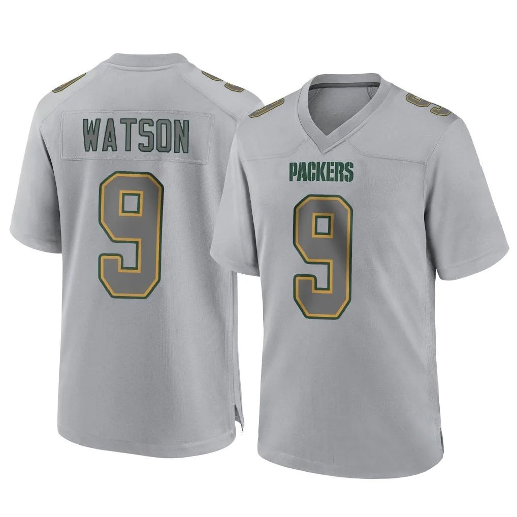 Johmsee GB.Packers #9 Christian Watson Player Gray Atmosphere Fashion Home Game Stitched Jerseys
