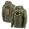 Johmsee GB.Packers #9 Christian Watson Player Olive Salute to Service Pullover Hoodies Home Game Stitched Jerseys