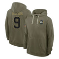 Johmsee GB.Packers #9 Christian Watson Player Olive Salute to Service Pullover Hoodies Limited Stitched Jerseys