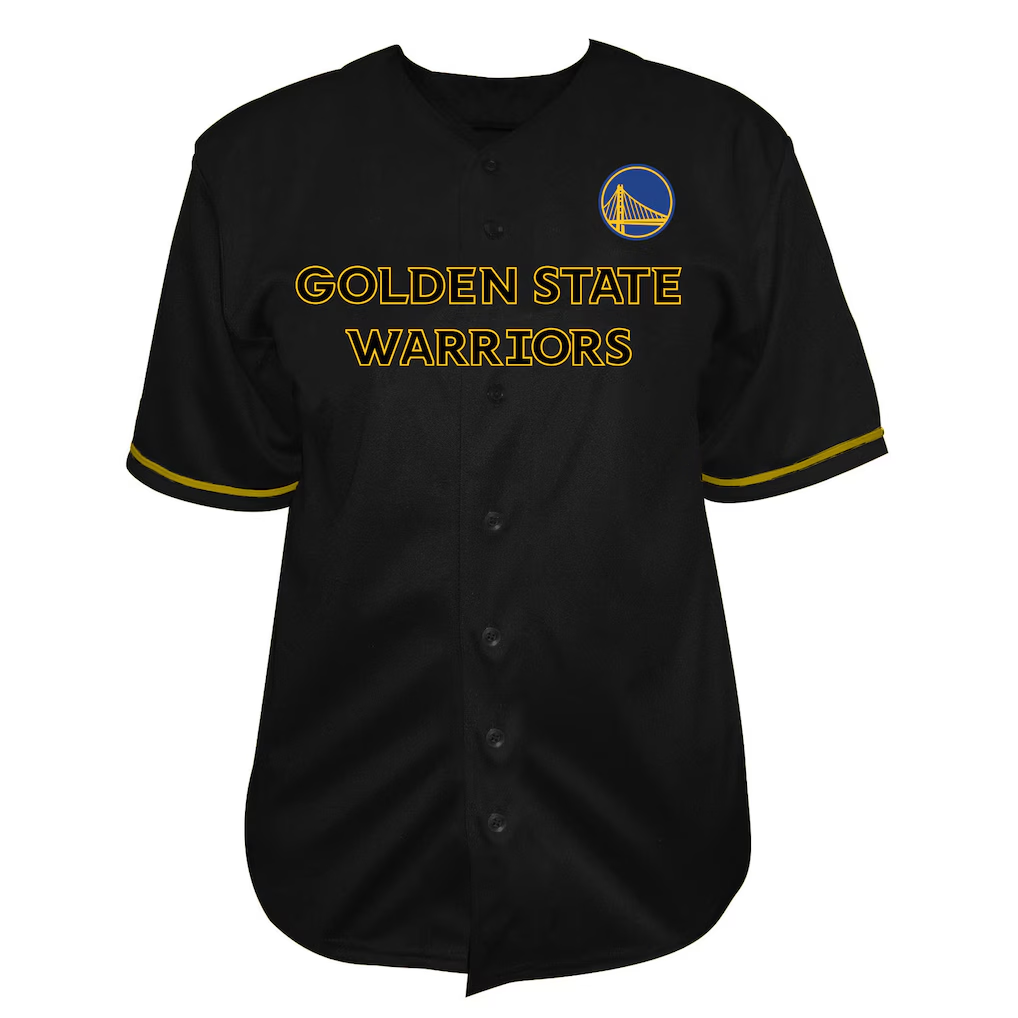 Johmsee G.State Warriors Black Big & Tall Pop Full-Button Jerseys