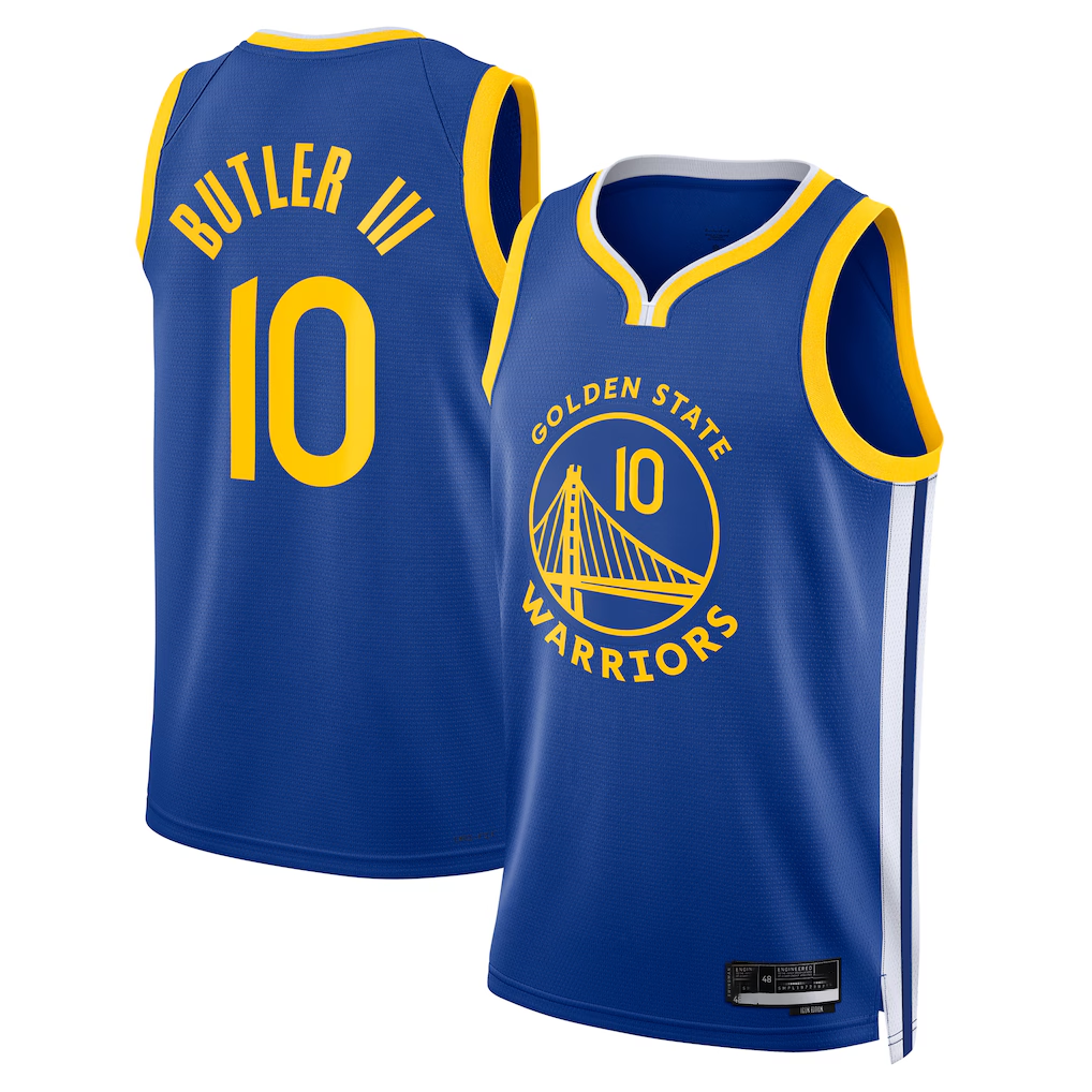 Johmsee G.State Warriors #10 Jimmy Butler III Royal Swingman Jerseys - Icon Edition