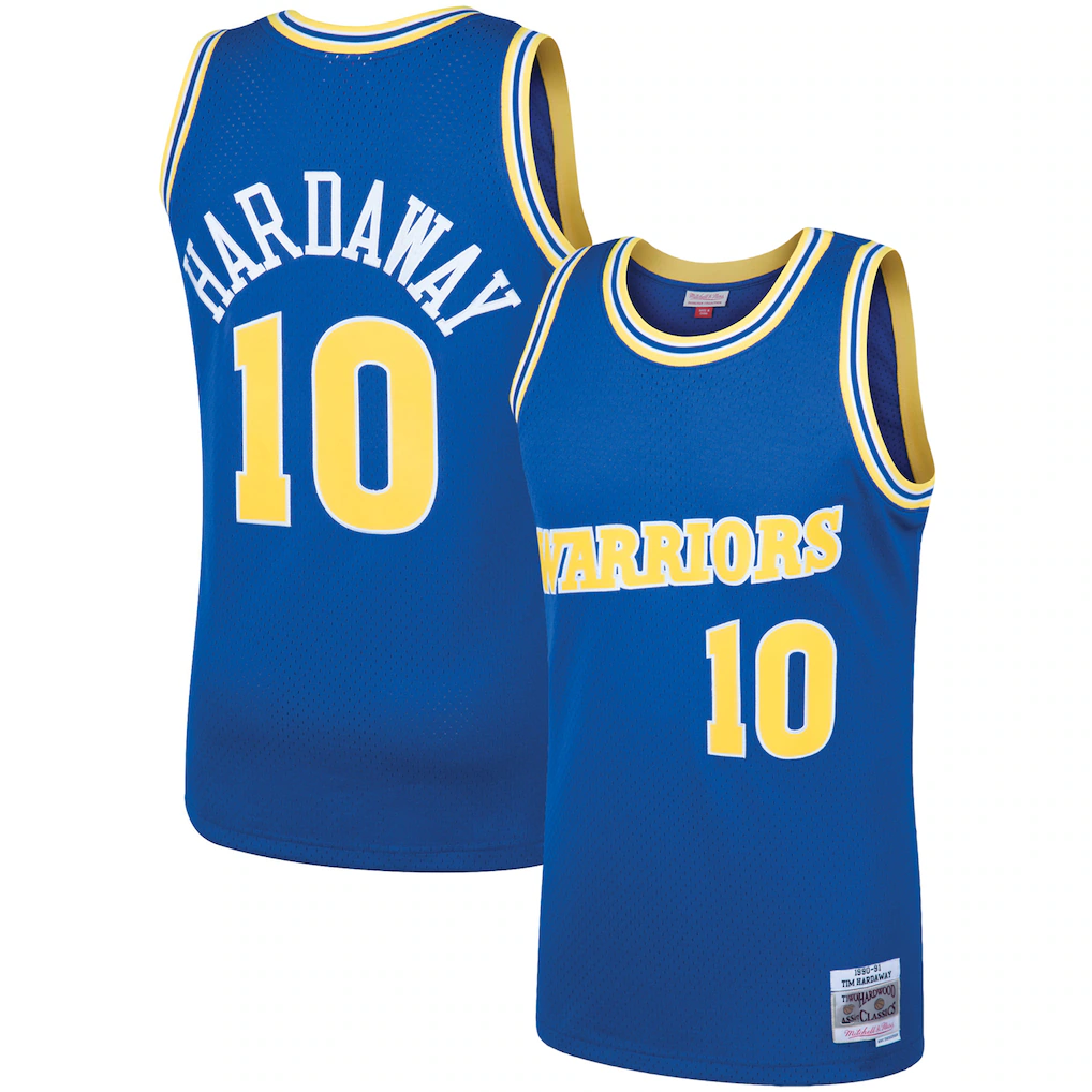Johmsee G.State Warriors #10 Tim Hardaway Mitchell & Ness Royal 199091 Hardwood Classics Swingman Jerseys