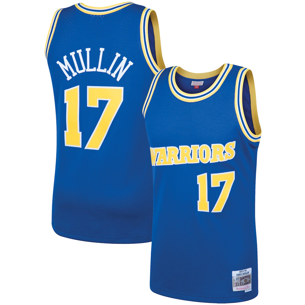 Johmsee G.State Warriors #17 Chris Mullin Mitchell & Ness Royal 199394 Hardwood Classics Swingman Jerseys