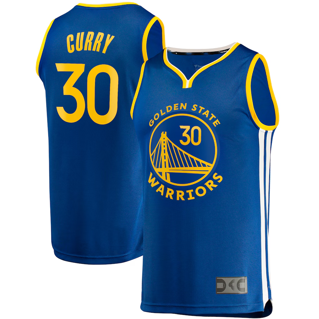 Johmsee G.State Warriors #30 Stephen Curry Royal Big & Tall Fast Break Player Jerseys - Icon Edition