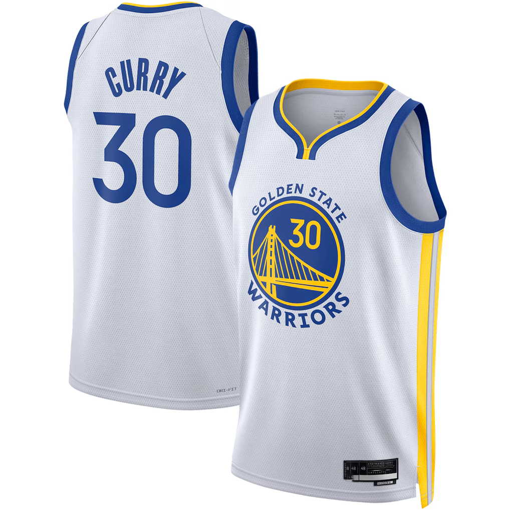 Johmsee G.State Warriors #30 Stephen Curry White Swingman Jerseys - Association Edition