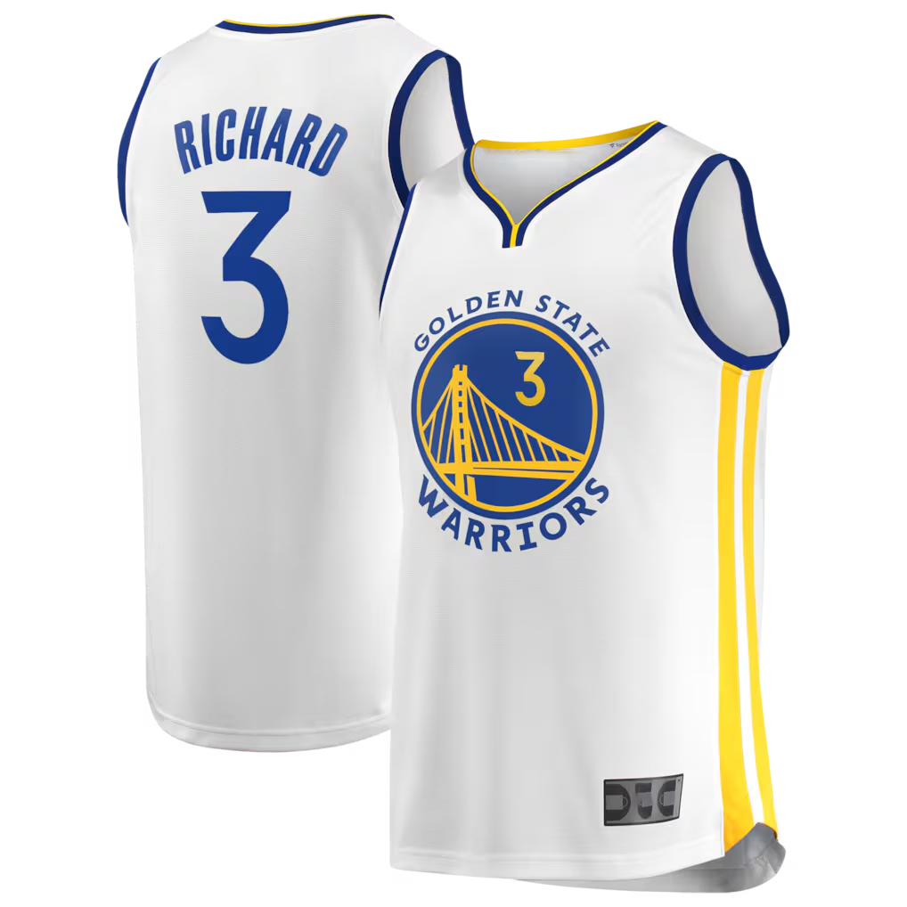 Johmsee G.State Warriors #3 Will Richard White Fast Break Replica Player Jerseys - Association Edition