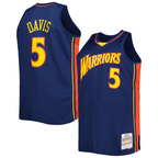 Johmsee G.State Warriors #5 Baron Davis Mitchell & Ness Navy Big & Tall Hardwood Classics 200607 Swingman Jerseys
