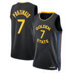 Johmsee G.State Warriors #7 Kristaps Porzi??is Black Swingman Jerseys - Statement Edition