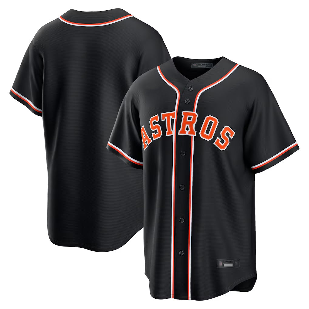 Johmsee H.Astros Black Fashion Out Home Game Blank Player Stitched Jerseys