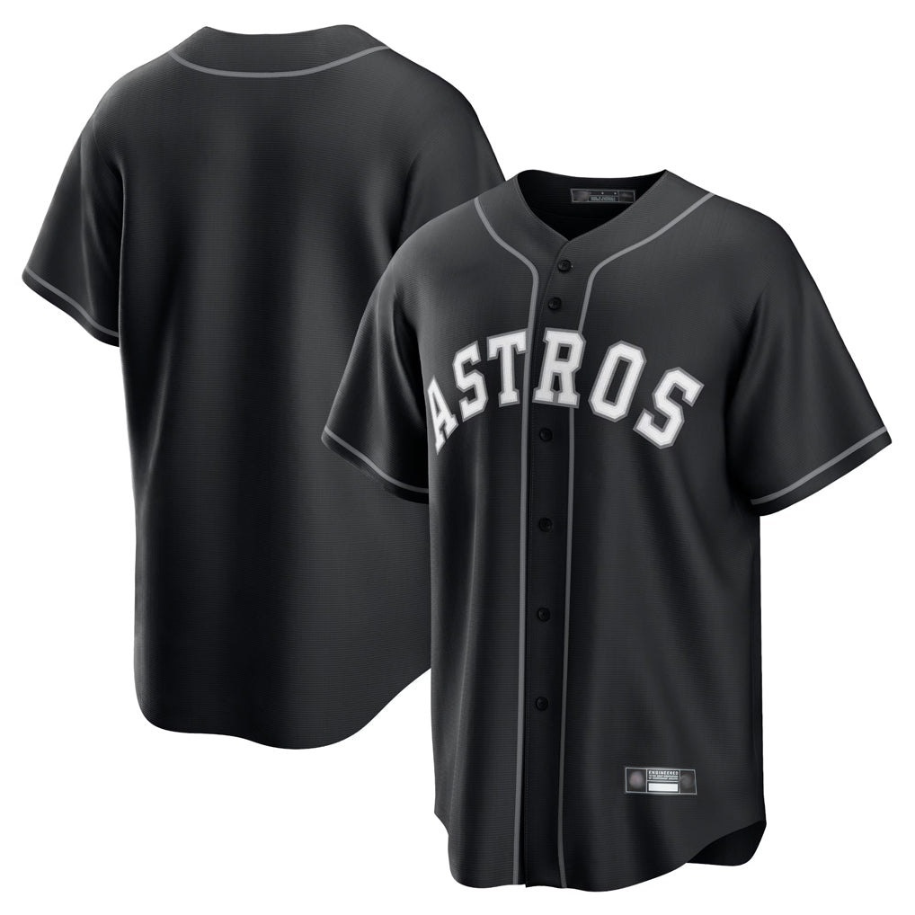 Johmsee H.Astros Black Home Game Blank Player Stitched Jerseys