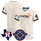 Johmsee H.Astros Cream City Connect Texas Patch Vapor Premier Blank Player Limited Elite Home Stitched Jerseys