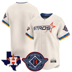 Johmsee H.Astros Cream City Connect Texas Patch Vapor Premier Blank Player Limited Home Stitched Jerseys