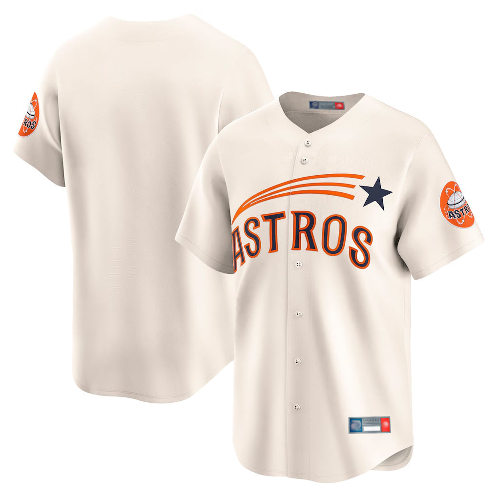 Johmsee H.Astros Cream Throwback Cooperstown Collection Limited Blank Player Stitched Jerseys