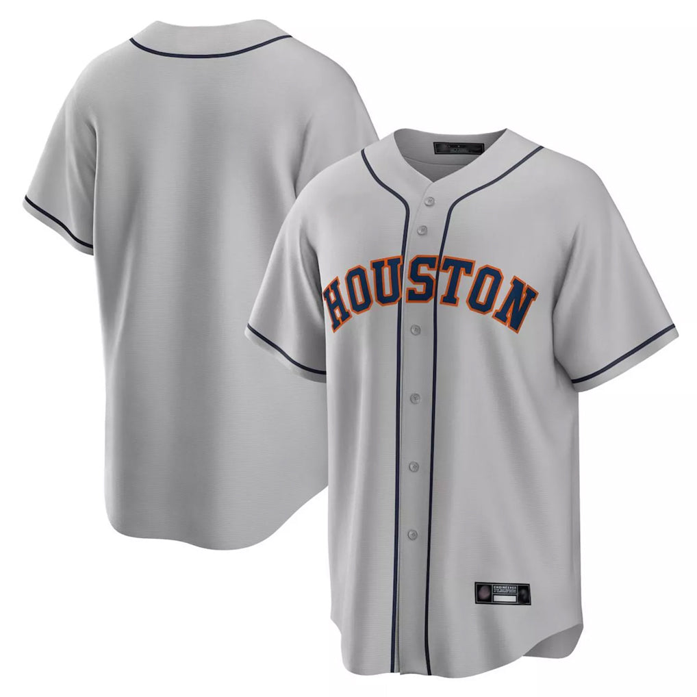 Johmsee H.Astros Gray Home Game Blank Player Stitched Jerseys
