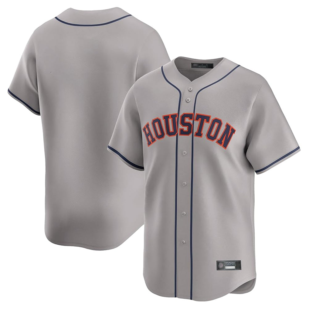 Johmsee H.Astros Gray Home Limited Blank Player Stitched Jerseys