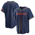 Johmsee H.Astros Navy City Connect Home Game Blank Player Stitched Jerseys