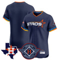 Johmsee H.Astros Navy City Connect Texas Patch Vapor Premier Blank Player Limited Elite Home Stitched Jerseys