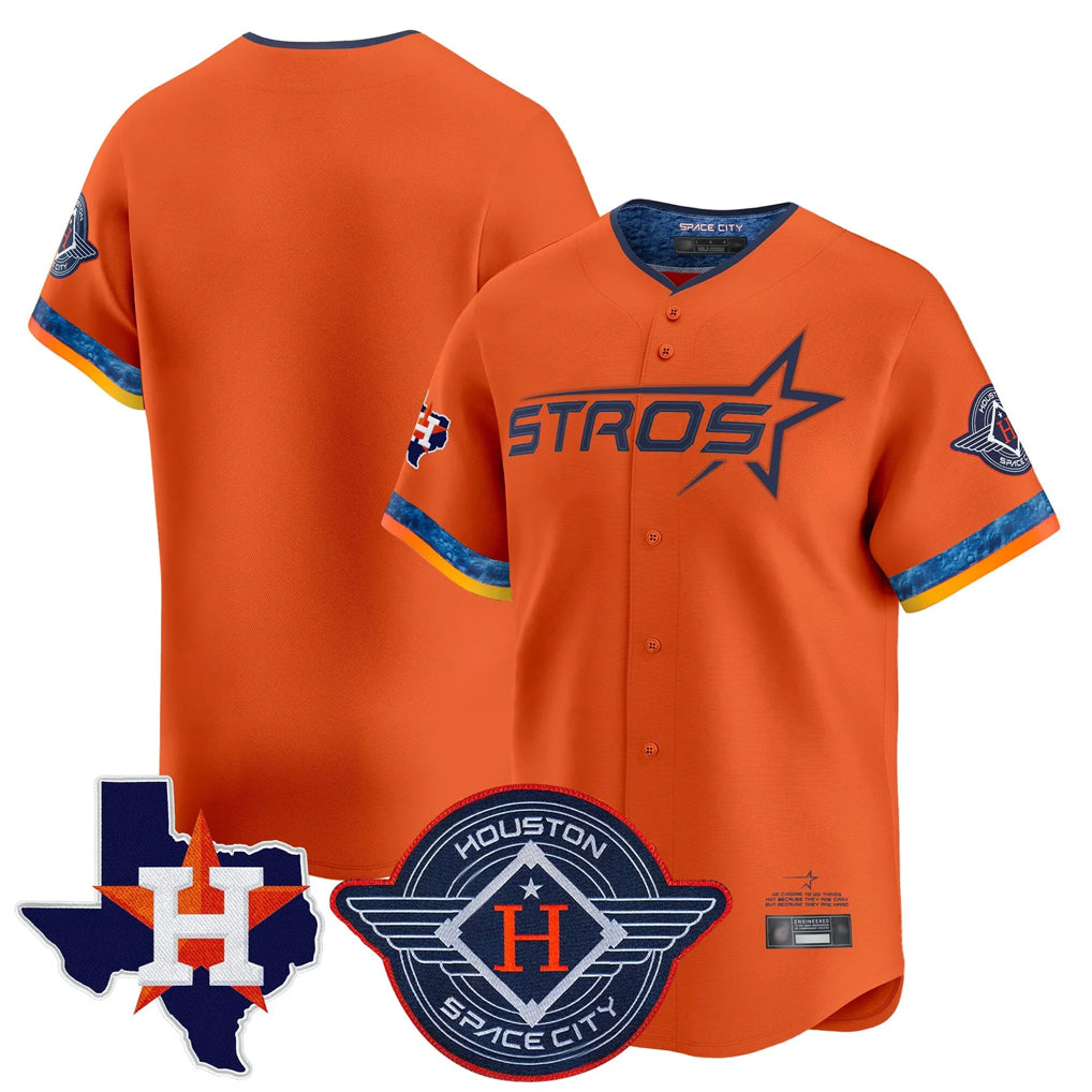 Johmsee H.Astros Orange City Connect Texas Patch Vapor Premier Blank Player Limited Home Stitched Jerseys