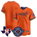 Johmsee H.Astros Orange City Connect Texas Patch Vapor Premier Blank Player Limited Home Stitched Jerseys