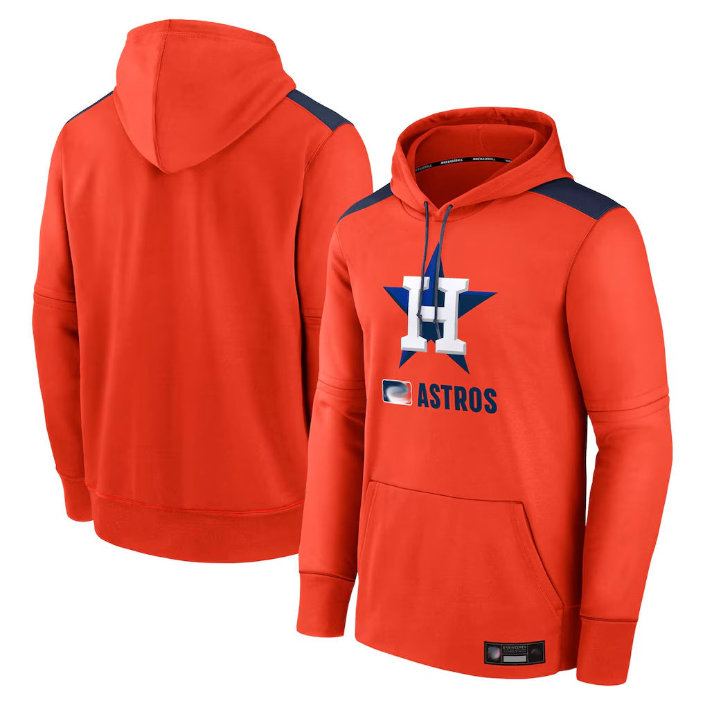 Johmsee H.Astros Orange Club Fleece Pullover Hoodie Blank Player Stitched Jerseys