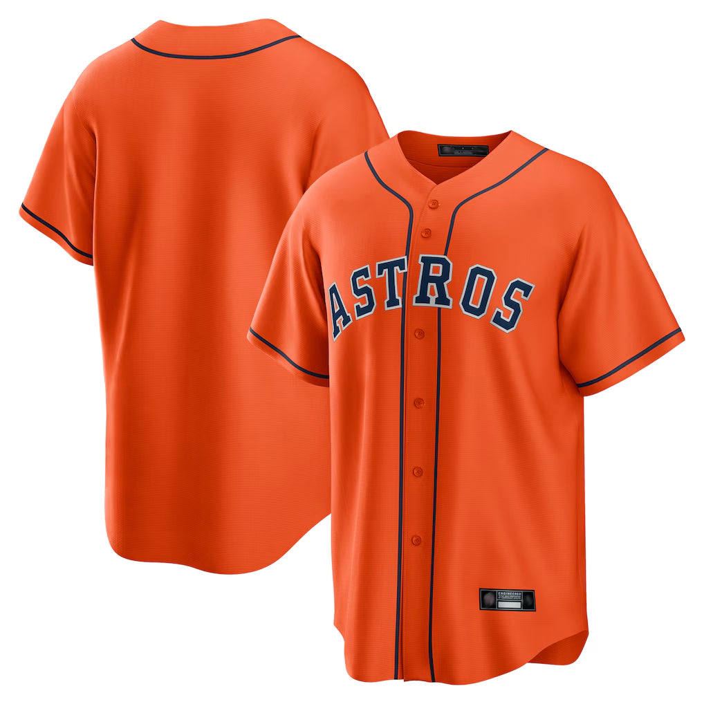Johmsee H.Astros Orange Home Game Blank Player Stitched Jerseys