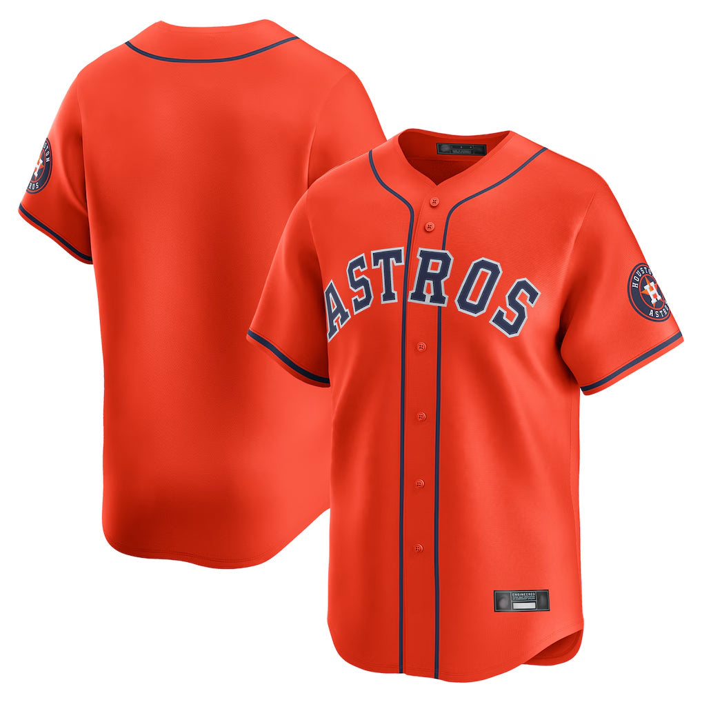 Johmsee H.Astros Orange Home Limited Blank Player Stitched Jerseys