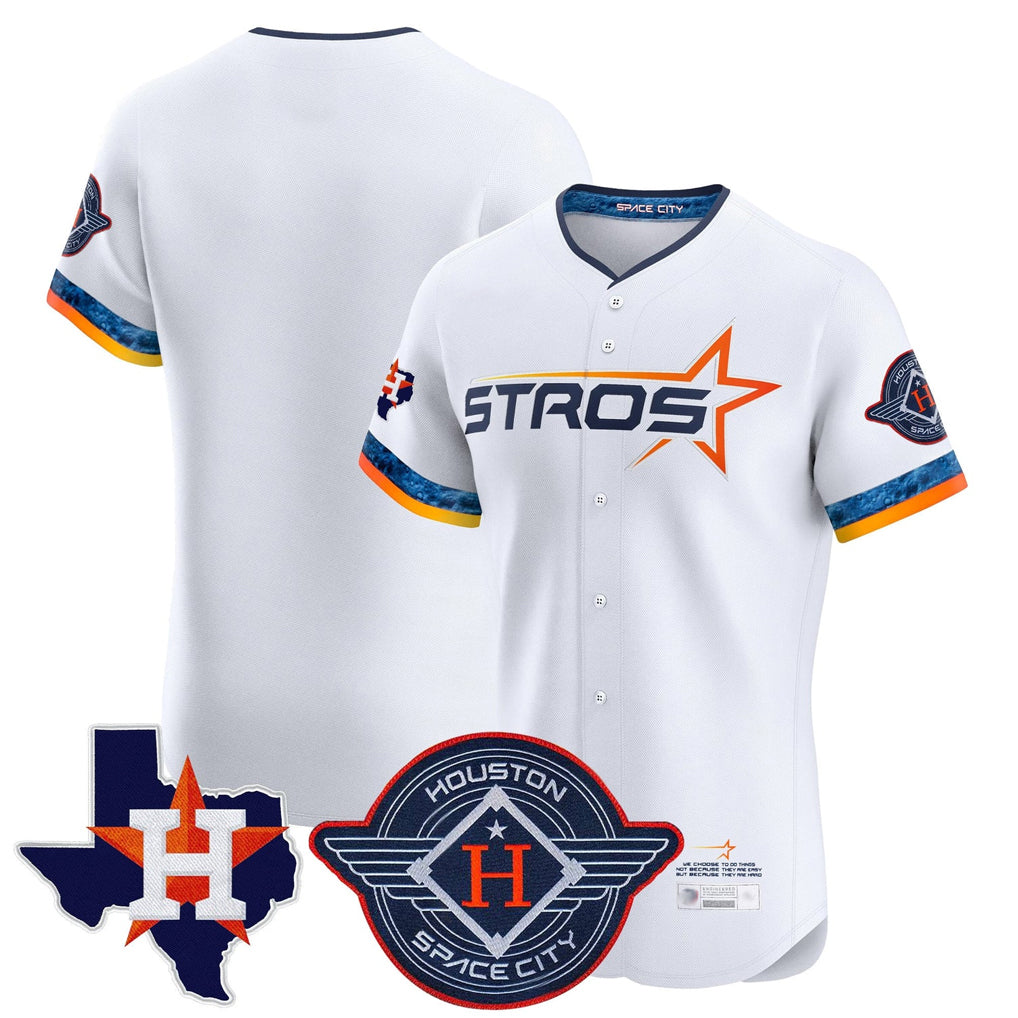 Johmsee H.Astros White City Connect Texas Patch Vapor Premier Blank Player Limited Elite Home Stitched Jerseys