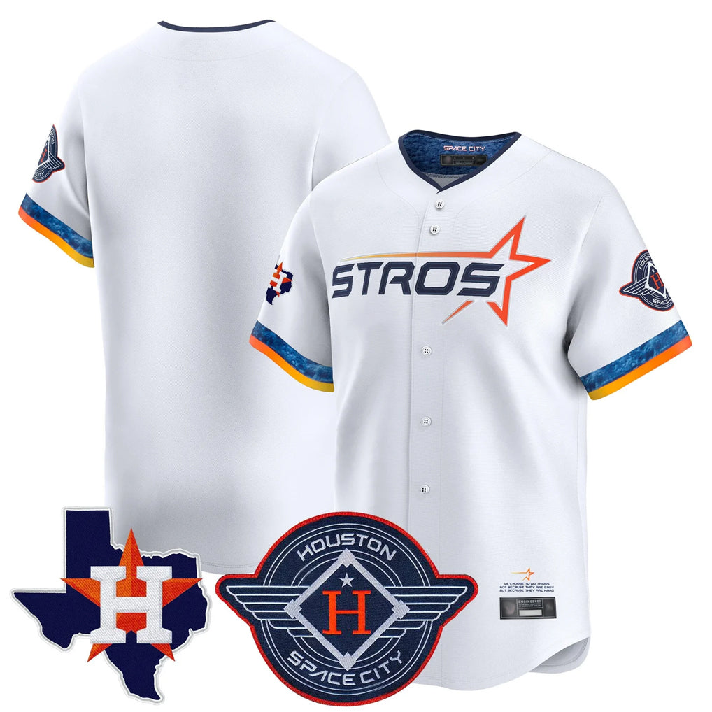 Johmsee H.Astros White City Connect Texas Patch Vapor Premier Blank Player Limited Home Stitched Jerseys