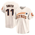 Johmsee H.Astros #11 Cam Smith Player Cream Throwback Cooperstown Collection Limited Stitched Jerseys