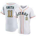 Johmsee H.Astros #11 Cam Smith Player Gold Collection Limited Elite Home Stitched Jerseys