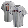 Johmsee H.Astros #11 Cam Smith Player Gray Home Game Stitched Jerseys