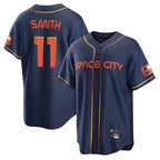 Johmsee H.Astros #11 Cam Smith Player Navy City Connect Home Game Stitched Jerseys
