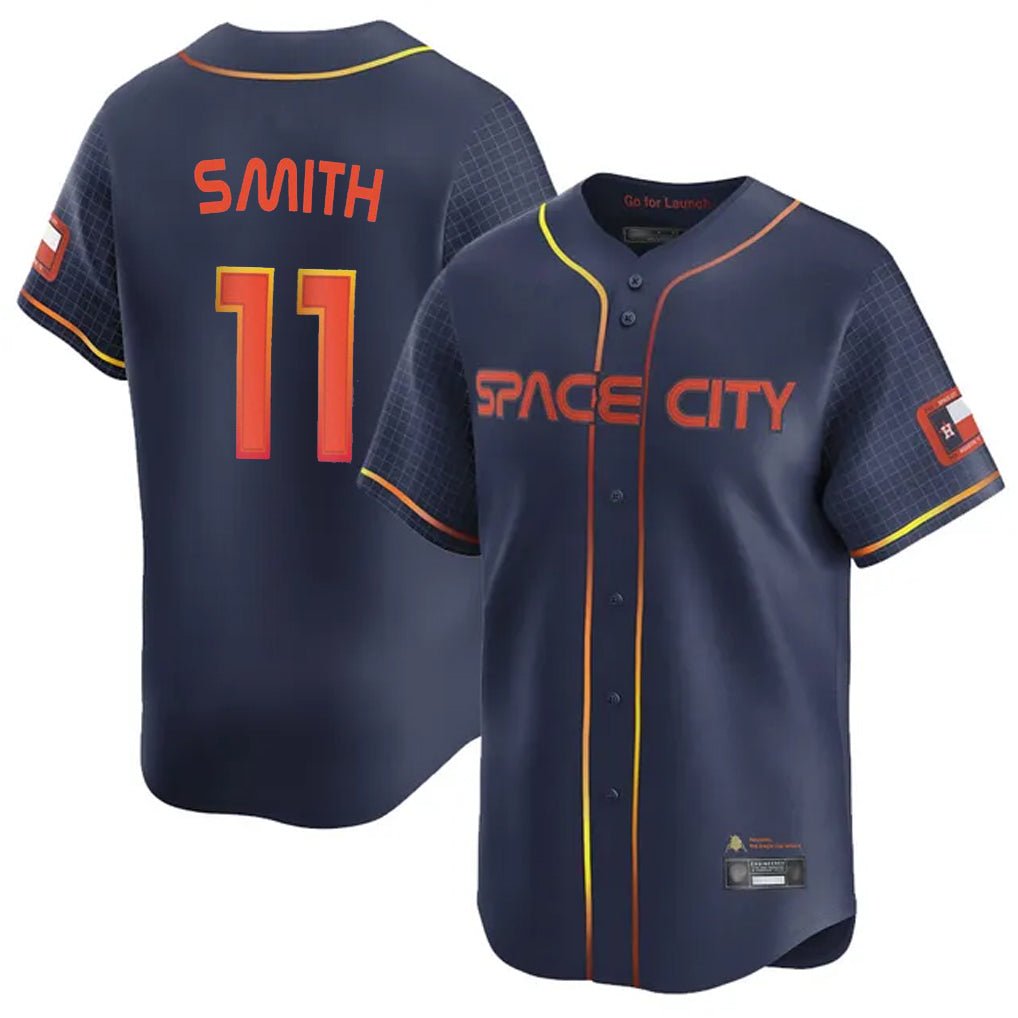 Johmsee H.Astros #11 Cam Smith Player Navy City Connect Home Limited Stitched Jerseys