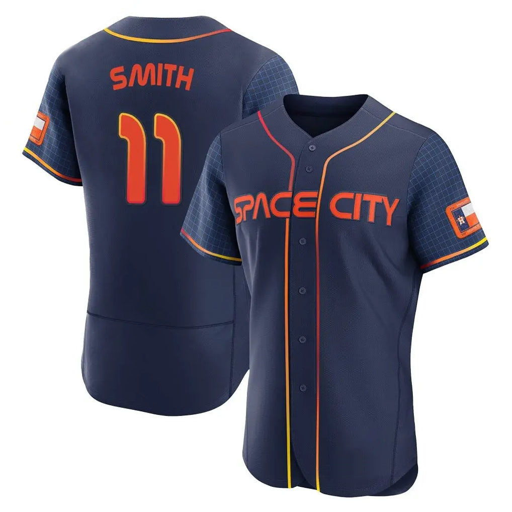 Johmsee H.Astros #11 Cam Smith Player Navy City Connect Limited Elite Home Stitched Jerseys