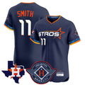 Johmsee H.Astros #11 Cam Smith Player Navy City Connect Texas Patch Vapor Premier Limited Elite Home Stitched Jerseys