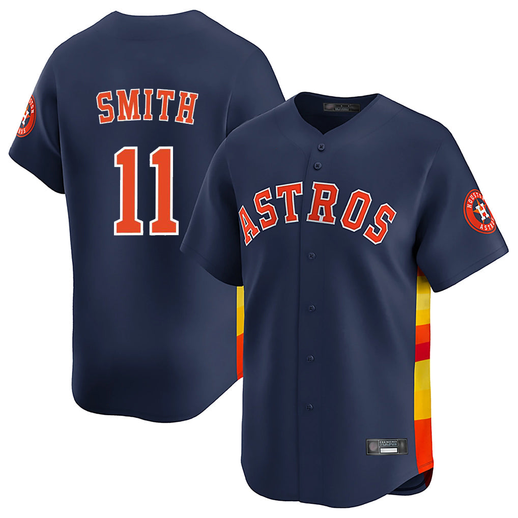 Johmsee H.Astros #11 Cam Smith Player Navy Home Limited Stitched Jerseys