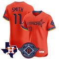 Johmsee H.Astros #11 Cam Smith Player Orange City Connect Texas Patch Vapor Premier Limited Elite Home Stitched Jerseys